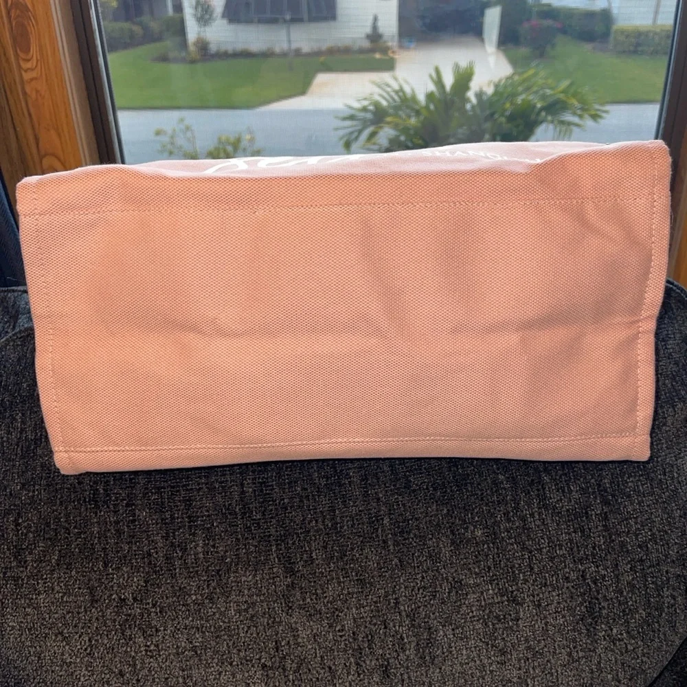 VICTORIA SECRET Gold Chain Leather Black Handle Tote In Pink/Gold - Picture 8 of 9